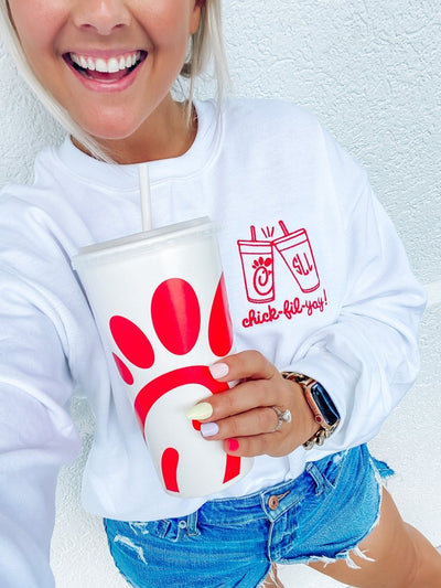 Monogrammed Chick Cheers Crewneck Sweatshirt - United Monograms