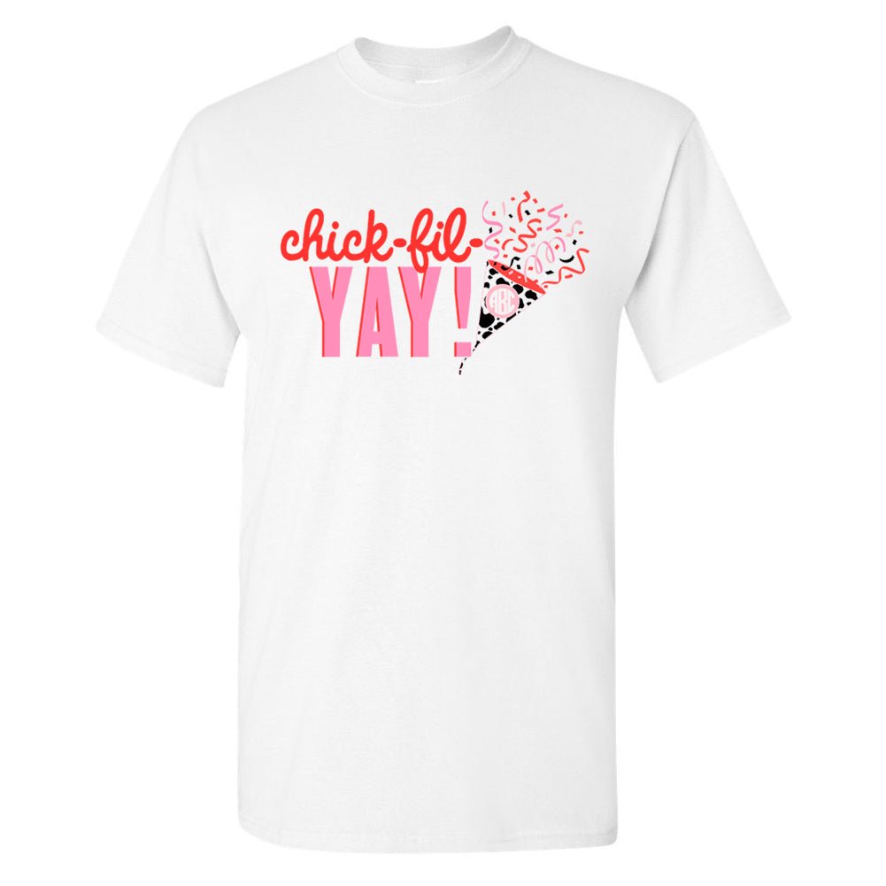 Monogrammed 'Chick-fil-YAY' Basic T-Shirt - United Monograms