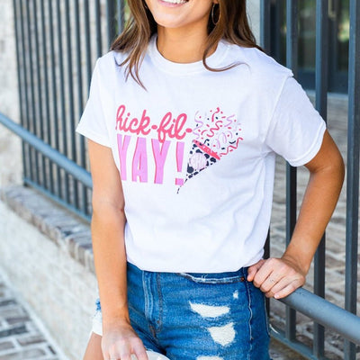 Monogrammed 'Chick - fil - YAY' Basic T-Shirt - United Monograms