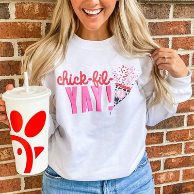 Monogrammed 'Chick - fil - YAY' Crewneck Sweatshirt - United Monograms