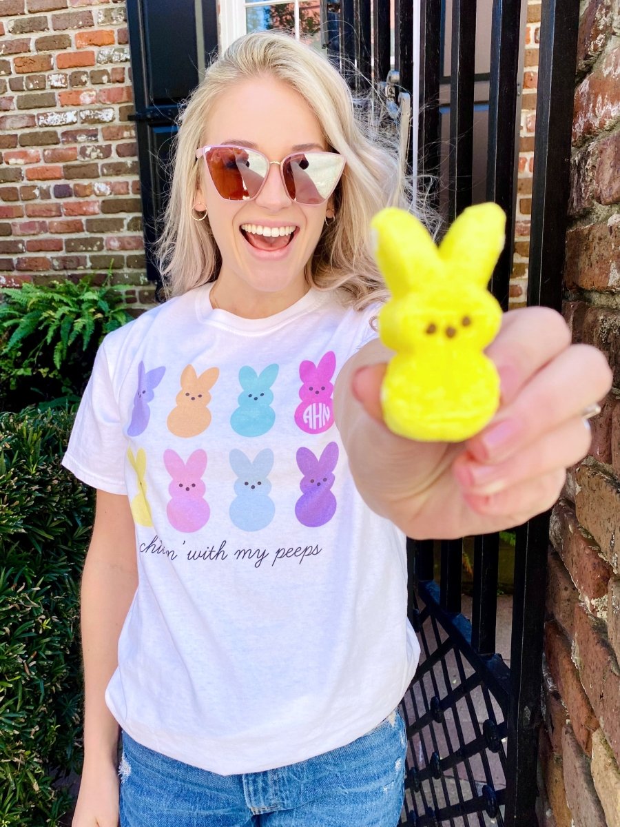 Monogrammed 'Chillin' With My Peeps' T-Shirt - United Monograms