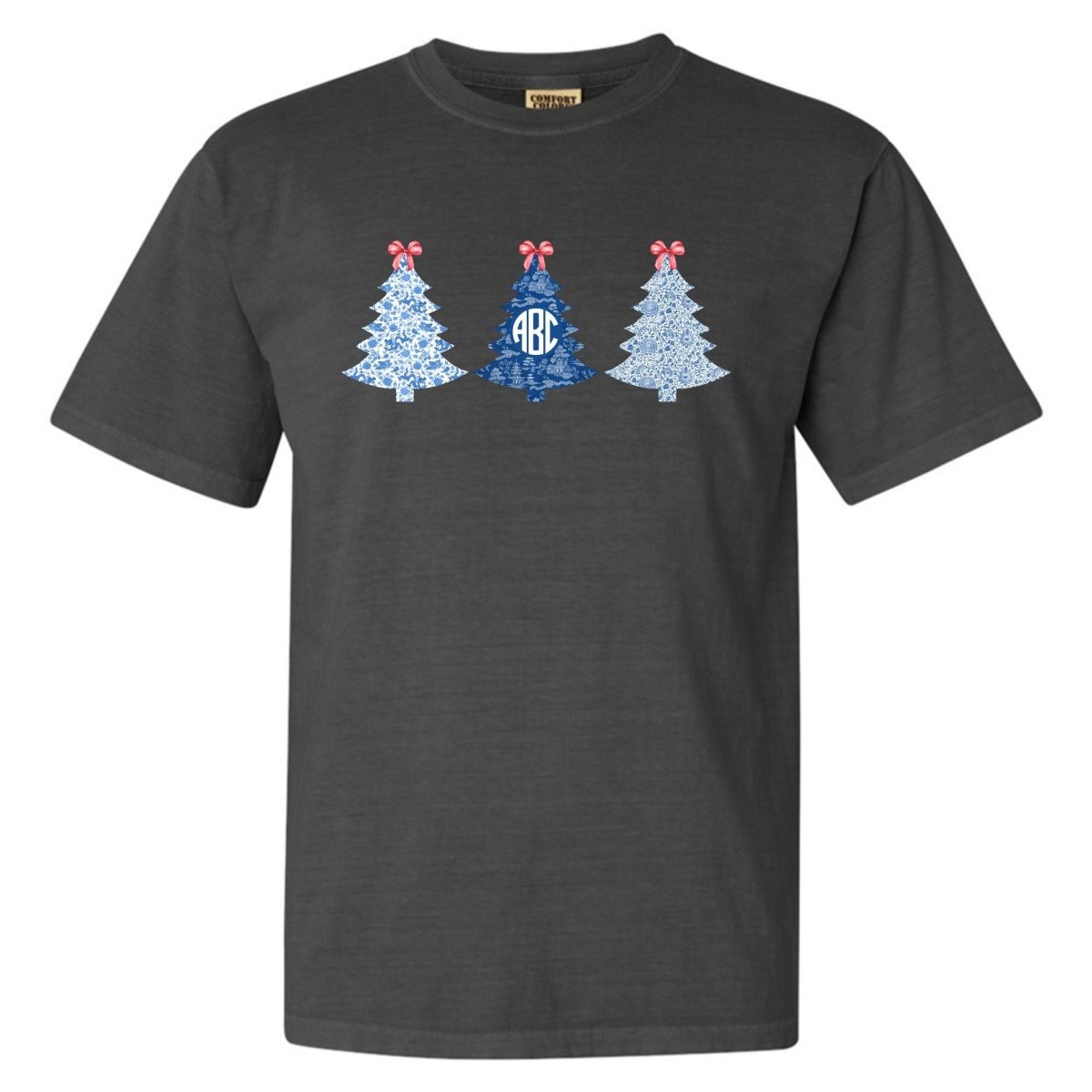 Monogrammed 'Chinoiserie Christmas Trees' T - Shirt - United Monograms