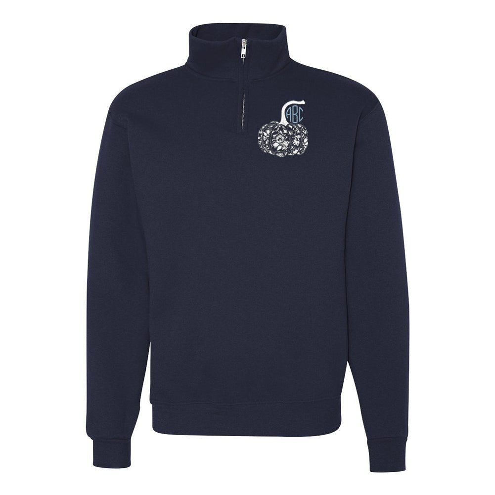 Monogrammed 'Chinoiserie Pumpkin' Quarter Zip Sweatshirt - United Monograms