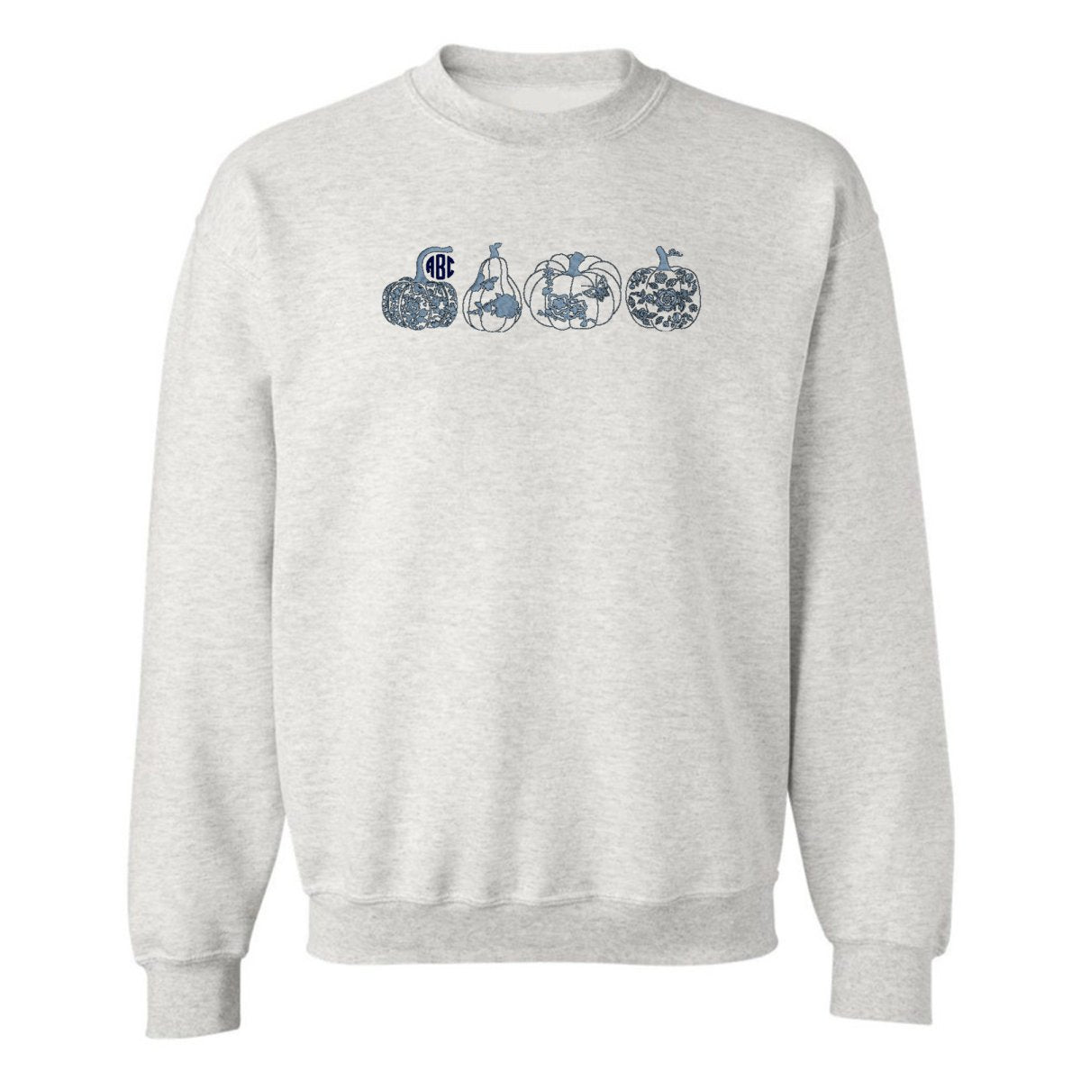 Monogrammed 'Chinoiserie Pumpkin Set' Embroidered Sweatshirt - United Monograms