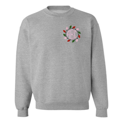 Monogrammed Christmas Lights Crewneck Sweatshirt - United Monograms
