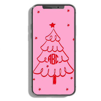Monogrammed 'Christmas Tree' Phone Wallpaper - United Monograms