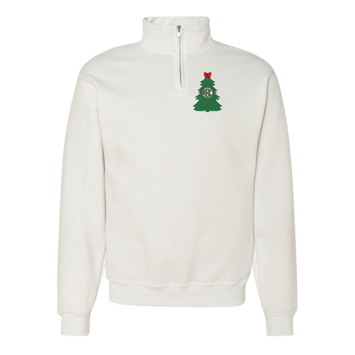 Monogrammed 'Christmas Tree' Quarter Zip Sweatshirt - United Monograms