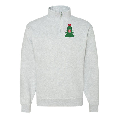 Monogrammed 'Christmas Tree' Quarter Zip Sweatshirt - United Monograms