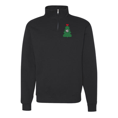 Monogrammed 'Christmas Tree' Quarter Zip Sweatshirt - United Monograms