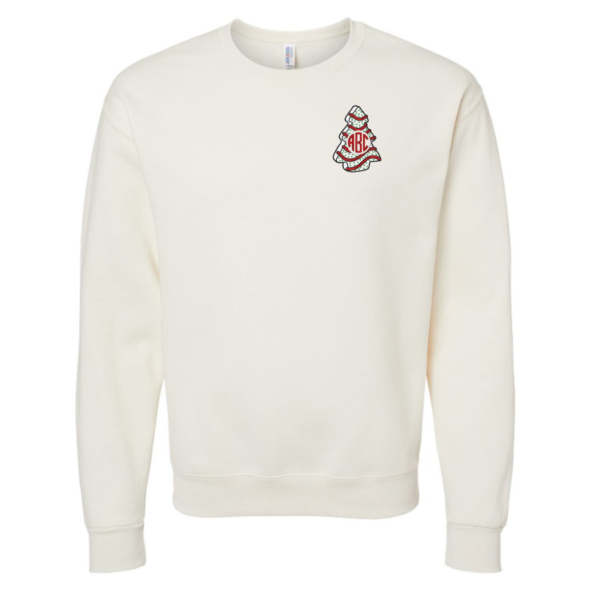 Monogrammed 'Christmas Tree Zebra Cake' Crewneck Sweatshirt - United Monograms