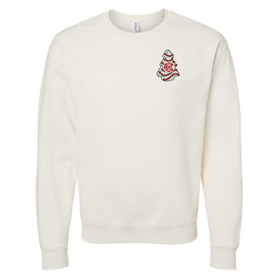 Monogrammed 'Christmas Tree Zebra Cake' Crewneck Sweatshirt - United Monograms