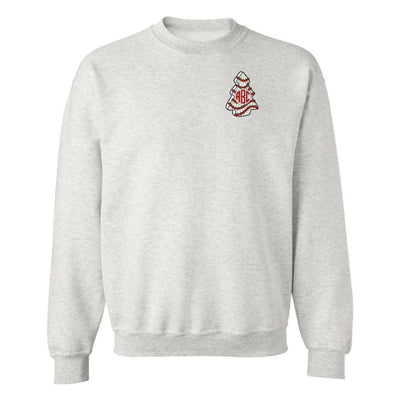 Monogrammed 'Christmas Tree Zebra Cake' Crewneck Sweatshirt - United Monograms