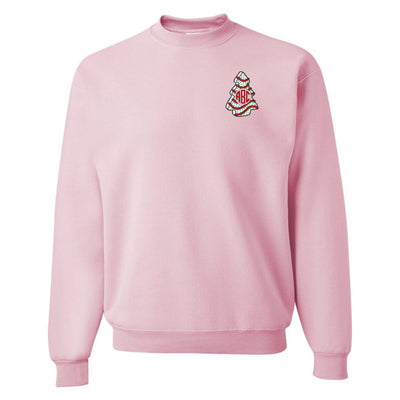 Monogrammed 'Christmas Tree Zebra Cake' Crewneck Sweatshirt - United Monograms