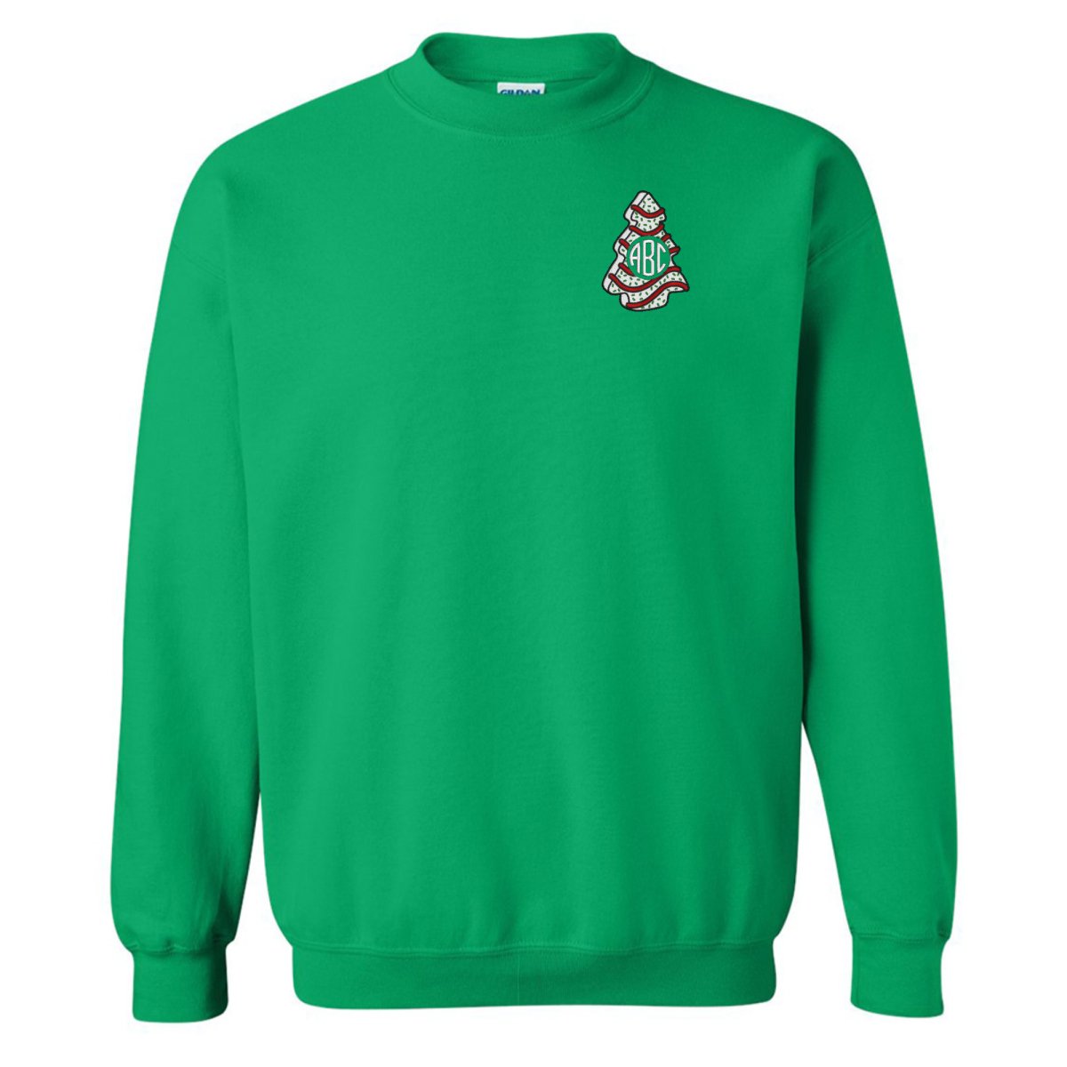 Monogrammed 'Christmas Tree Zebra Cake' Crewneck Sweatshirt - United Monograms