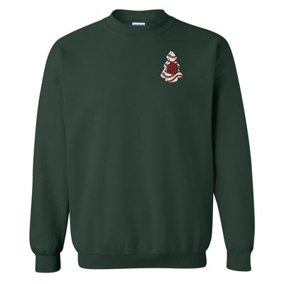 Monogrammed 'Christmas Tree Zebra Cake' Crewneck Sweatshirt - United Monograms