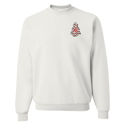 Monogrammed 'Christmas Tree Zebra Cake' Crewneck Sweatshirt - United Monograms