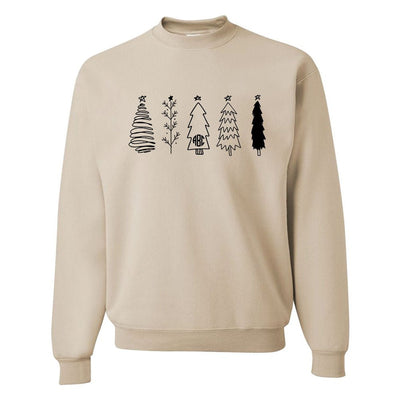 Monogrammed 'Classic Christmas Trees' Crewneck Sweatshirt - United Monograms