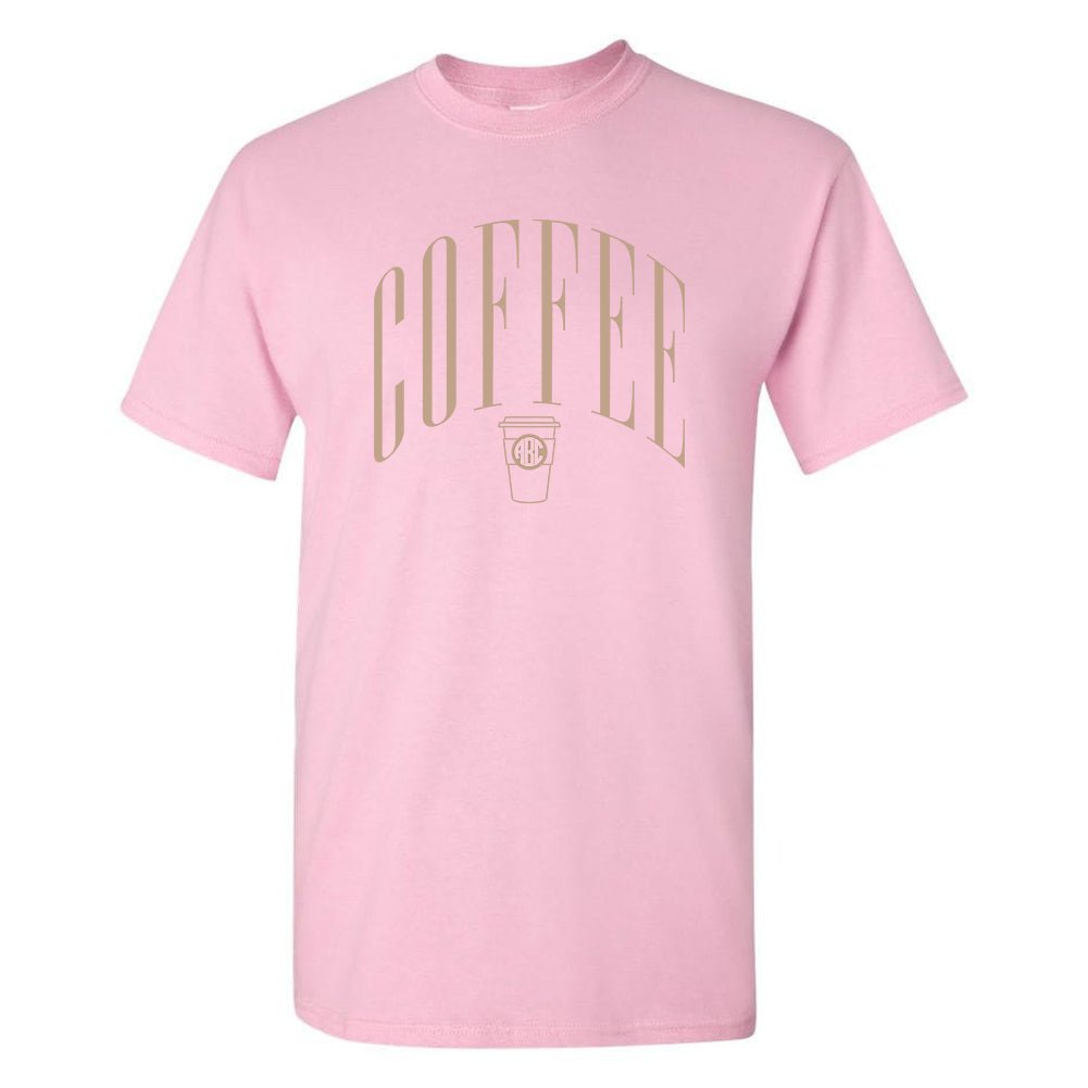 Monogrammed 'Coffee' Basic T-Shirt - United Monograms
