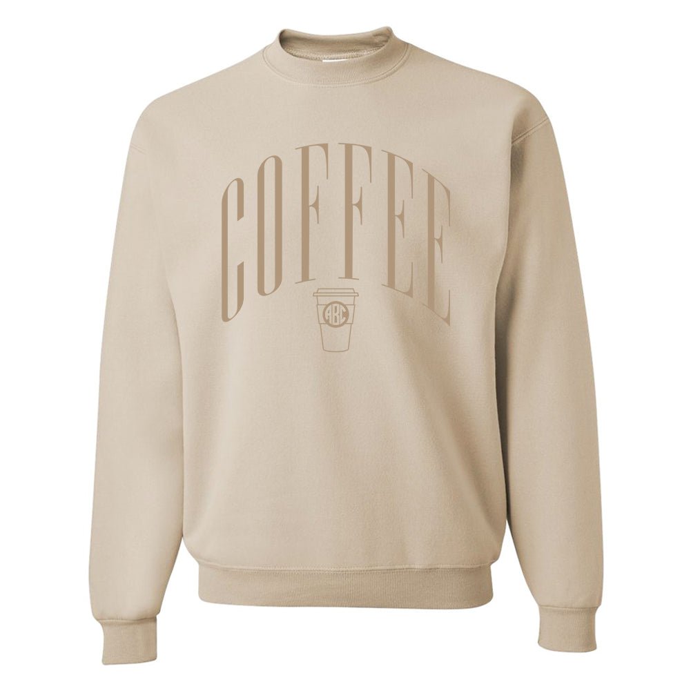 Monogrammed 'Coffee' Crewneck Sweatshirt - United Monograms