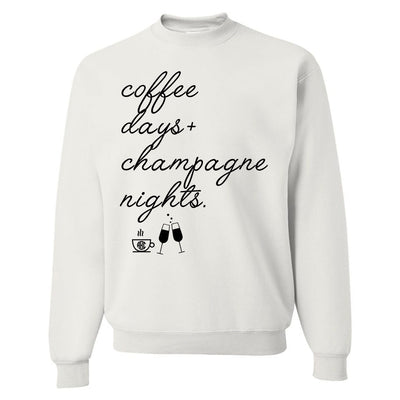 Monogrammed 'Coffee Days + Champagne Nights' Crewneck Sweatshirt - United Monograms
