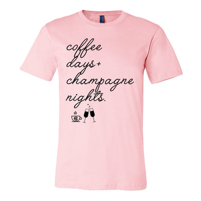 Monogrammed 'Coffee Days + Champagne Nights' Premium T-Shirt - United Monograms