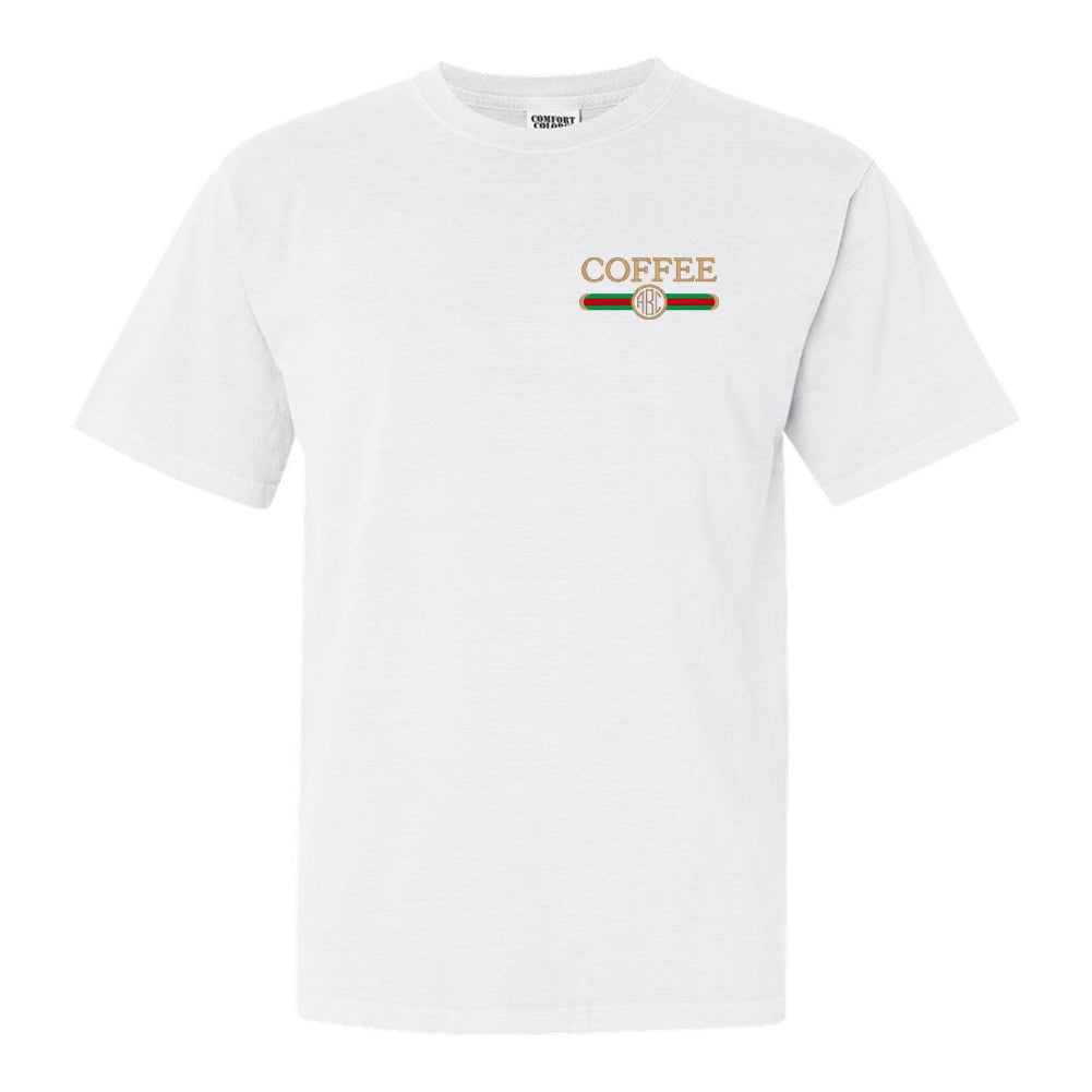 Monogrammed Coffee Designer Dupe T-Shirt - United Monograms