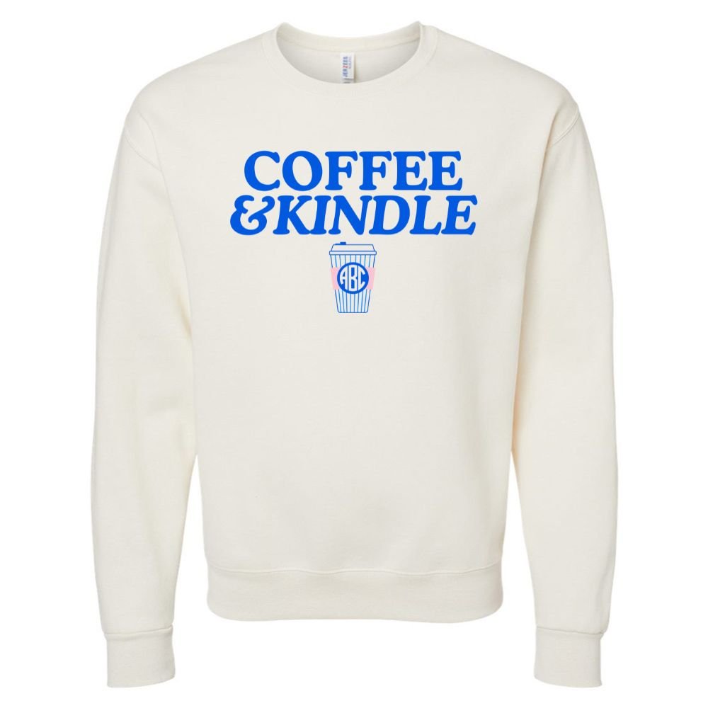 Monogrammed 'Coffee & Kindle' Crewneck Sweatshirt - United Monograms