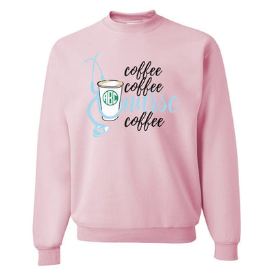 Monogrammed 'Coffee & Nurse' Crewneck Sweatshirt - United Monograms