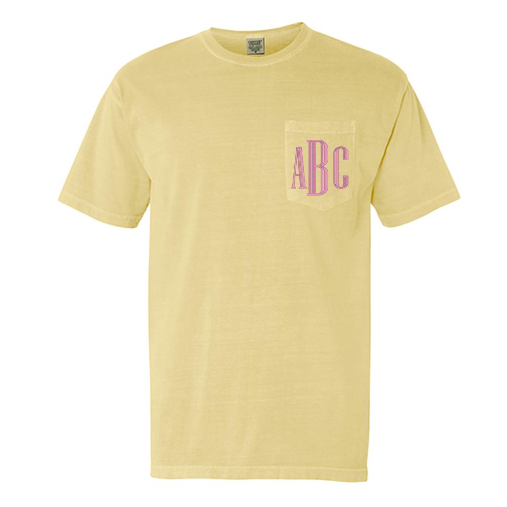 Monogrammed Comfort Colors Pocket T-Shirt - United Monograms