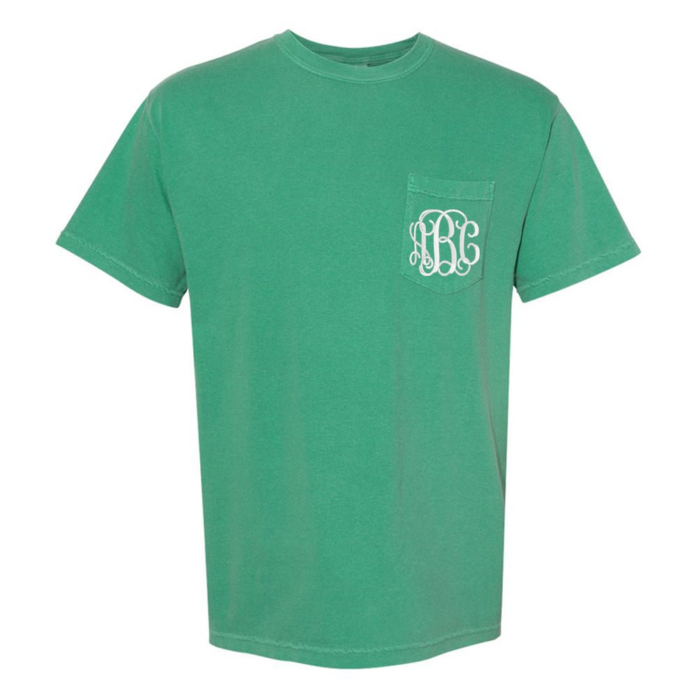 Monogrammed Comfort Colors Pocket T-Shirt - United Monograms