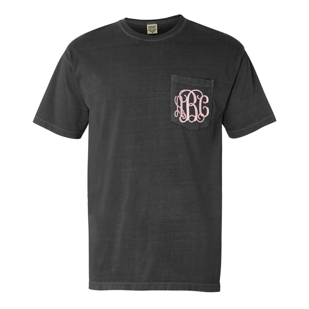 Monogrammed Comfort Colors Pocket T-Shirt - United Monograms