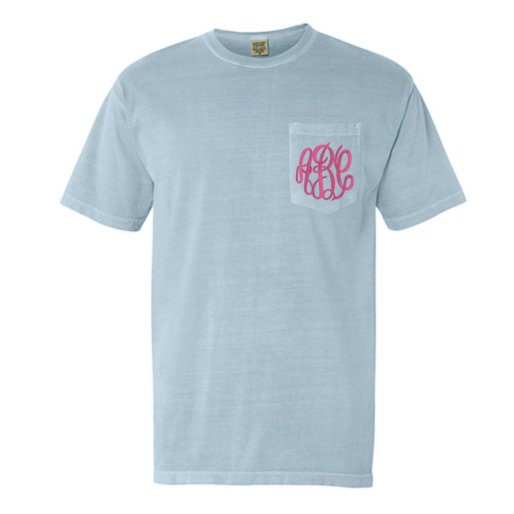 Monogrammed Comfort Colors Pocket T-Shirt - United Monograms