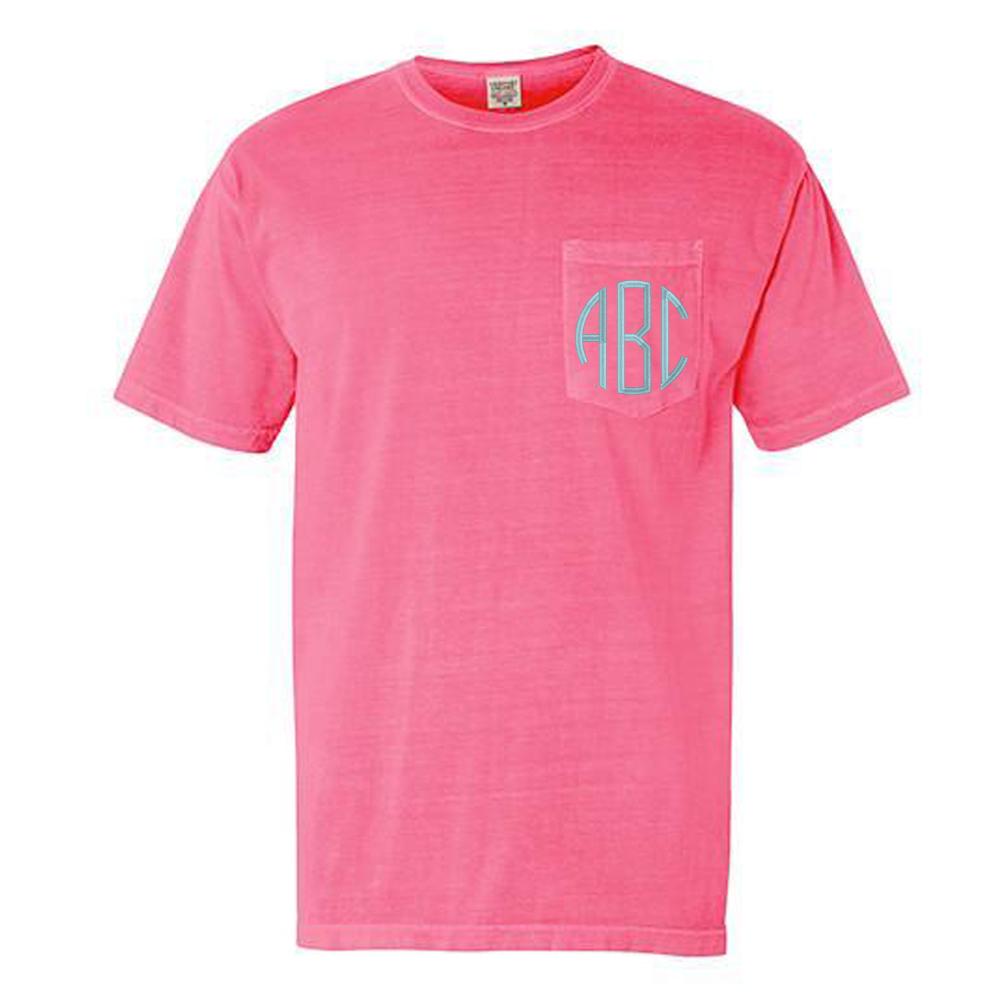 Monogrammed Comfort Colors Pocket T-Shirt - United Monograms