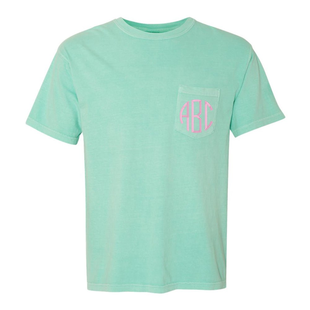 Monogrammed Comfort Colors Pocket T-Shirt - United Monograms