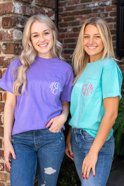 Monogrammed Comfort Colors Pocket T-Shirt - United Monograms