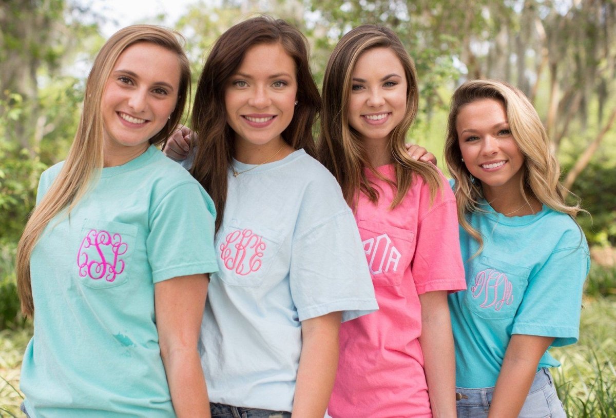 Monogrammed Comfort Colors Pocket T-Shirt - United Monograms