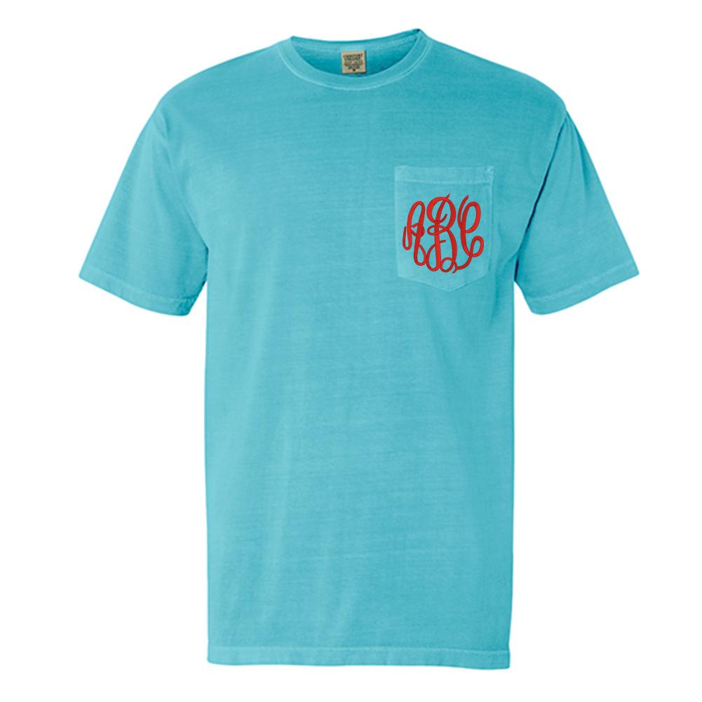 Monogrammed Comfort Colors Pocket T-Shirt - United Monograms