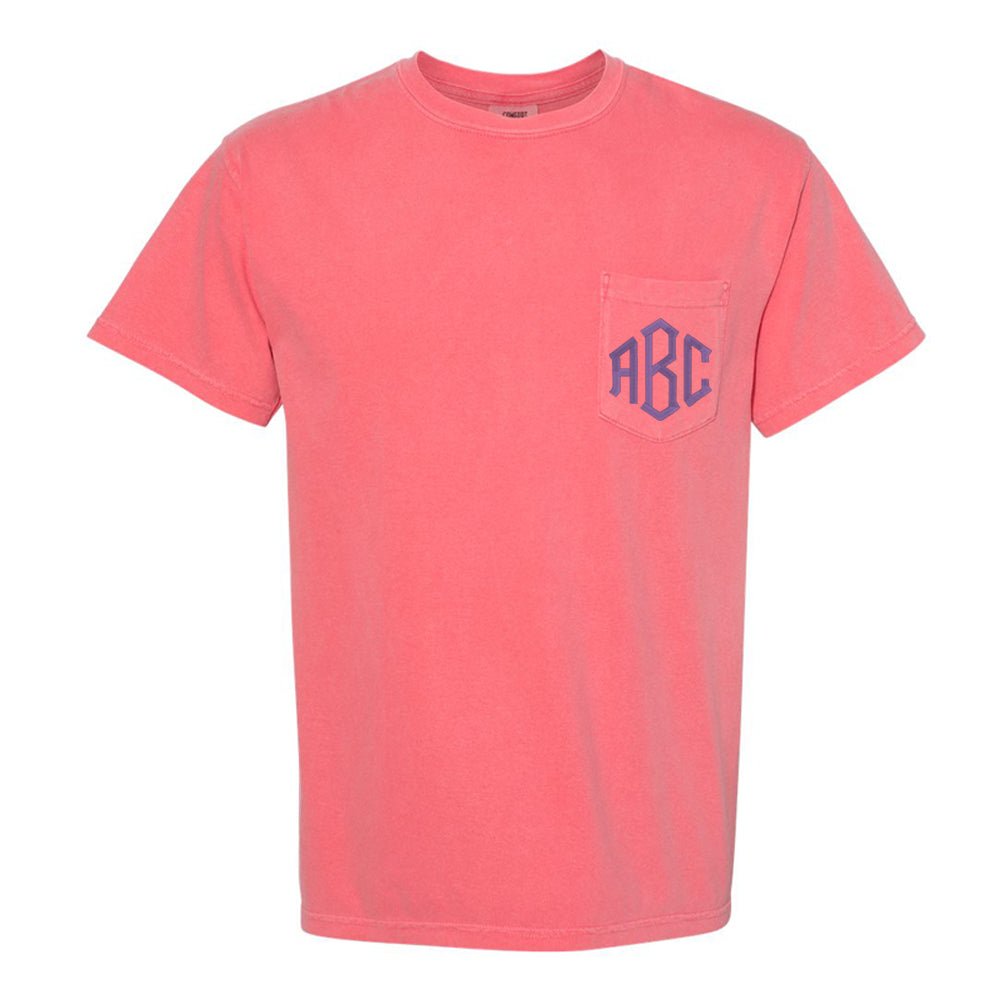 Monogrammed Comfort Colors Pocket T-Shirt - United Monograms