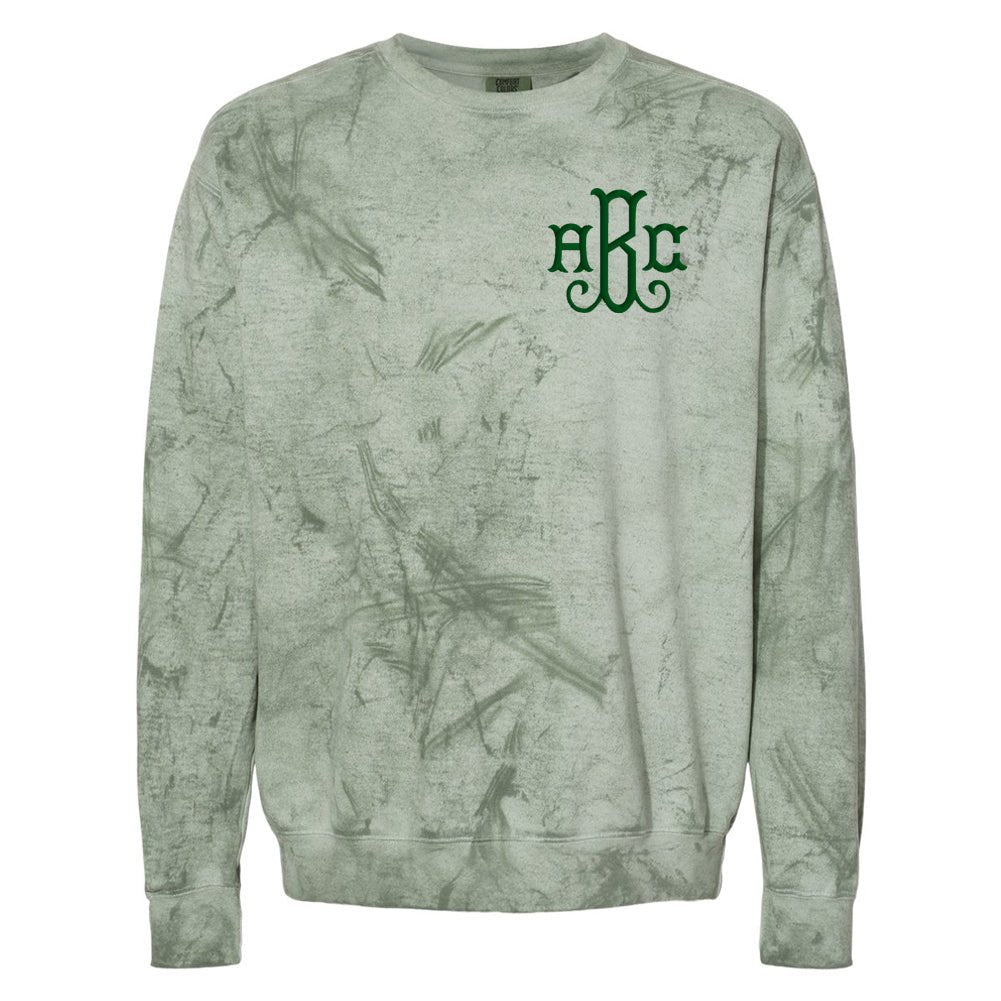 Monogrammed Comfort Colors Tie Dye Sweatshirt - United Monograms