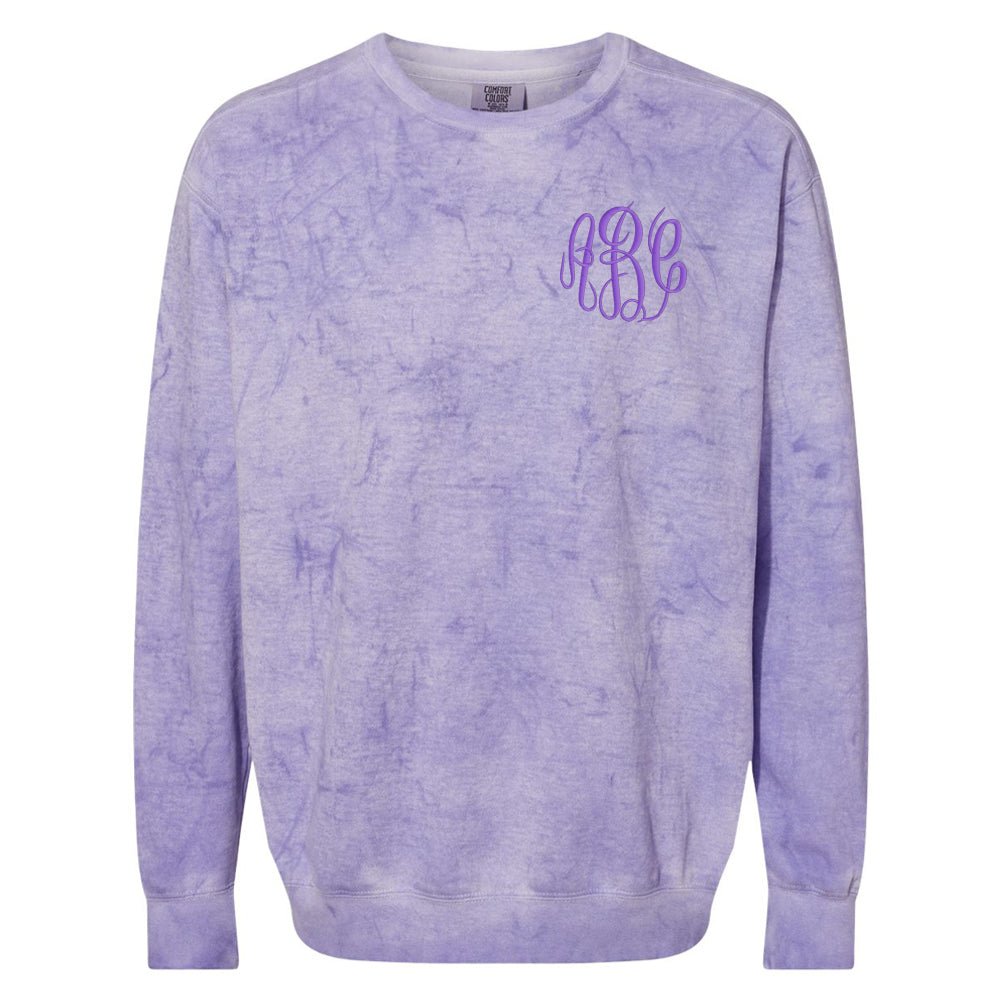 Monogrammed Comfort Colors Tie Dye Sweatshirt - United Monograms