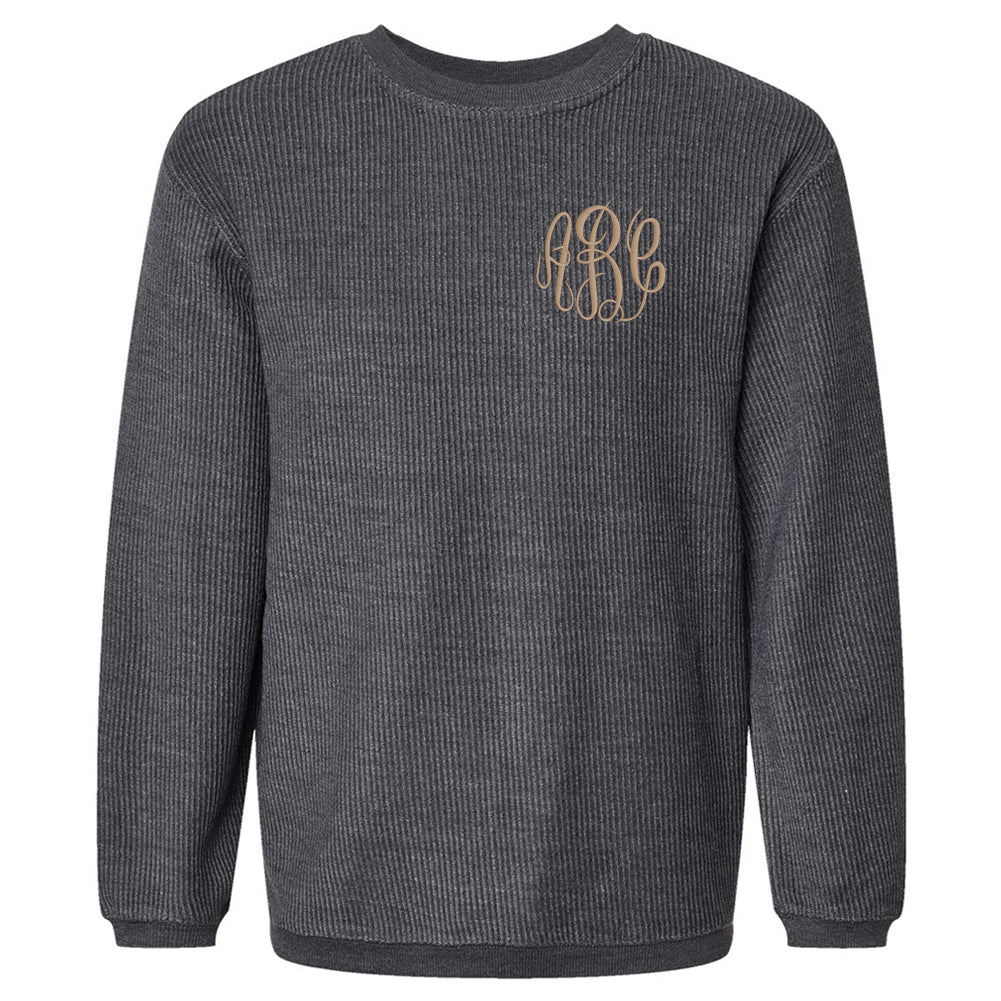 Monogrammed Corded Crewneck - United Monograms