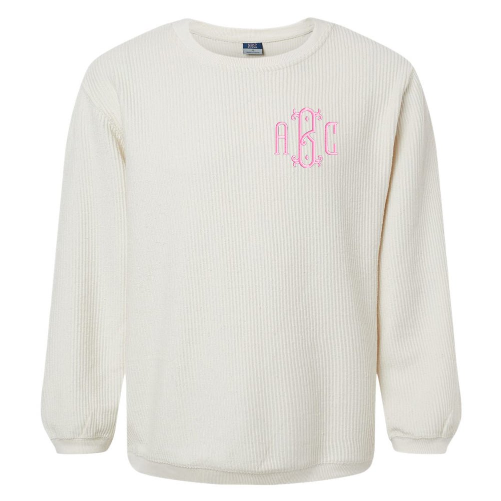 Monogrammed Corded Crewneck - United Monograms