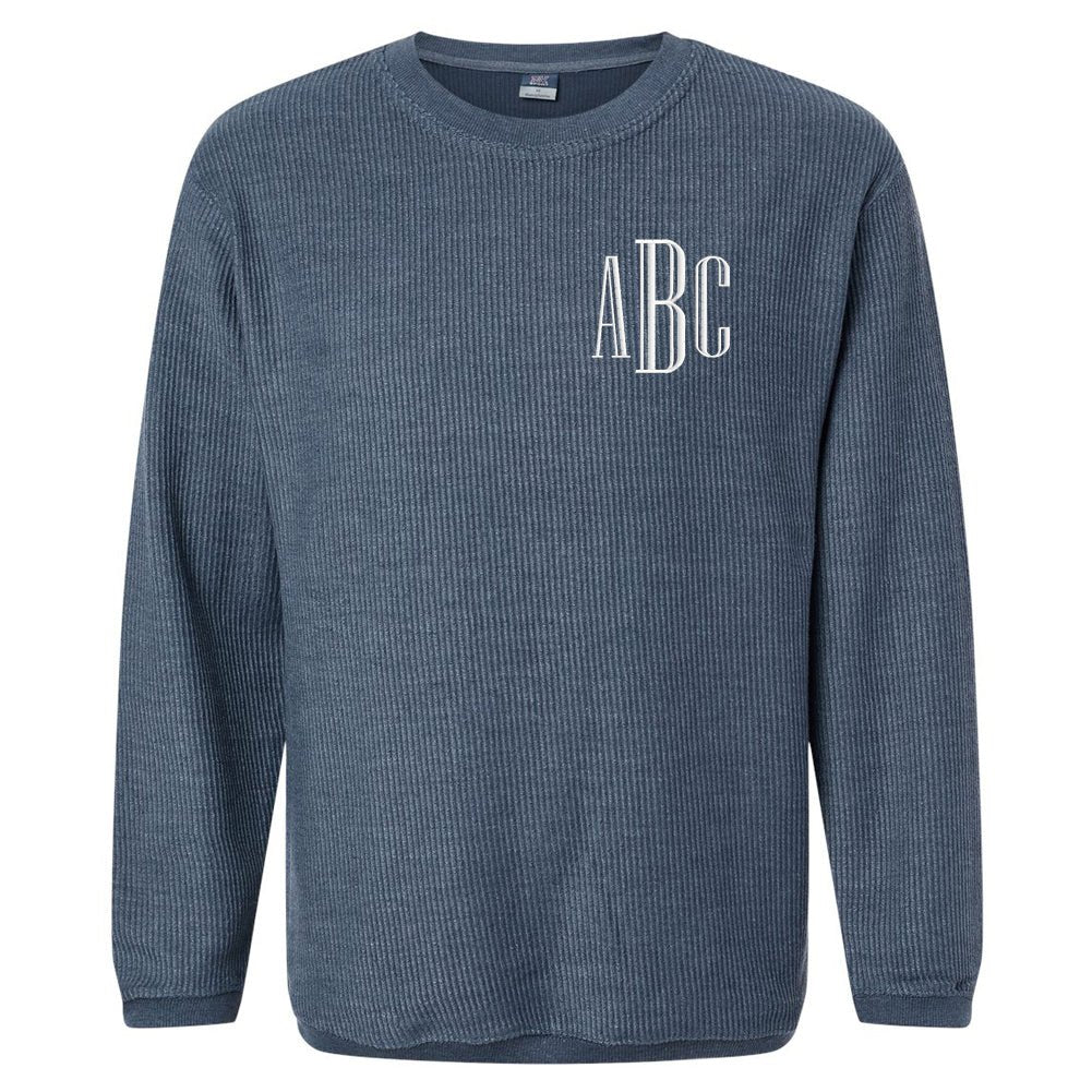 Monogrammed Corded Crewneck - United Monograms