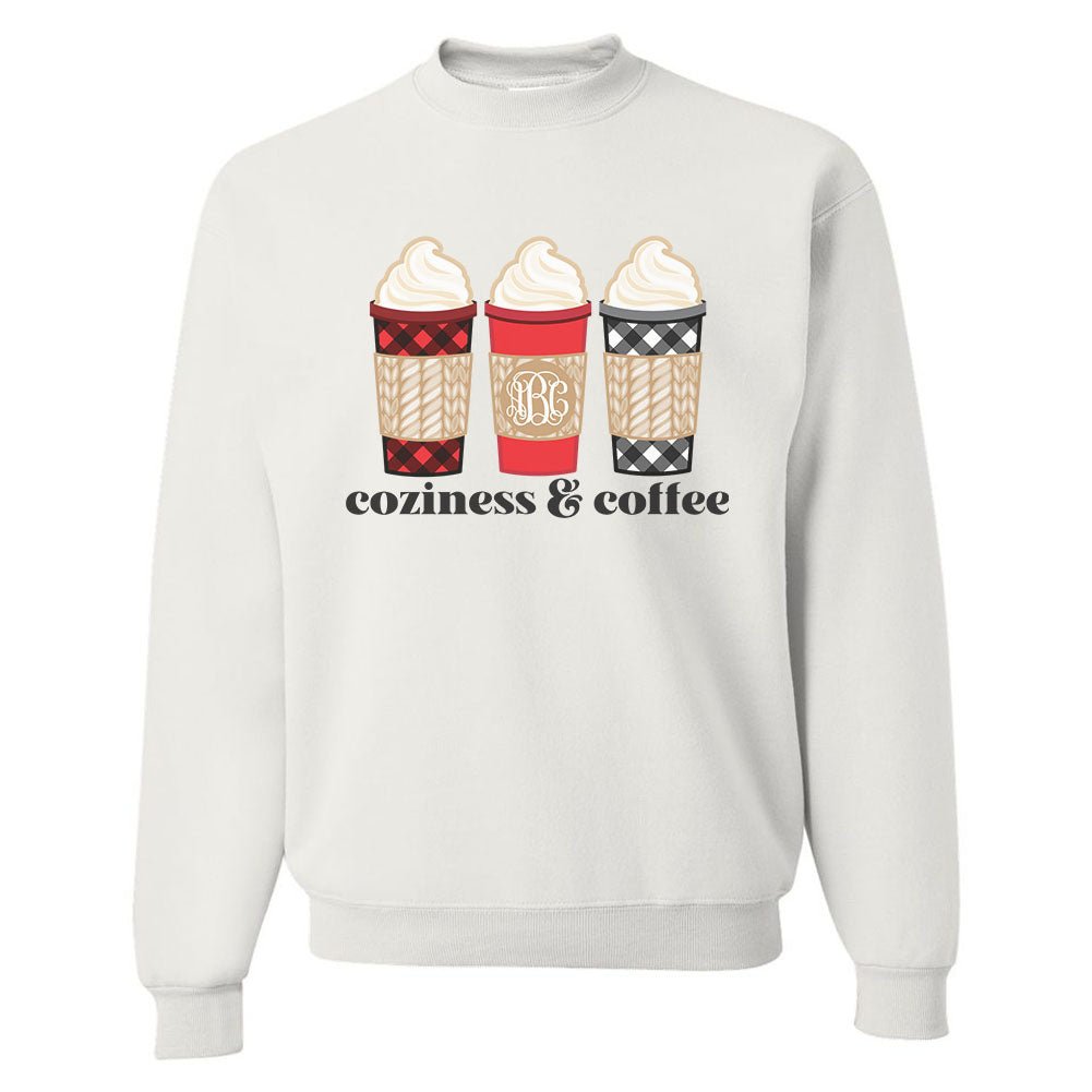 Monogrammed 'Coziness & Coffee' Crewneck Sweatshirt - United Monograms