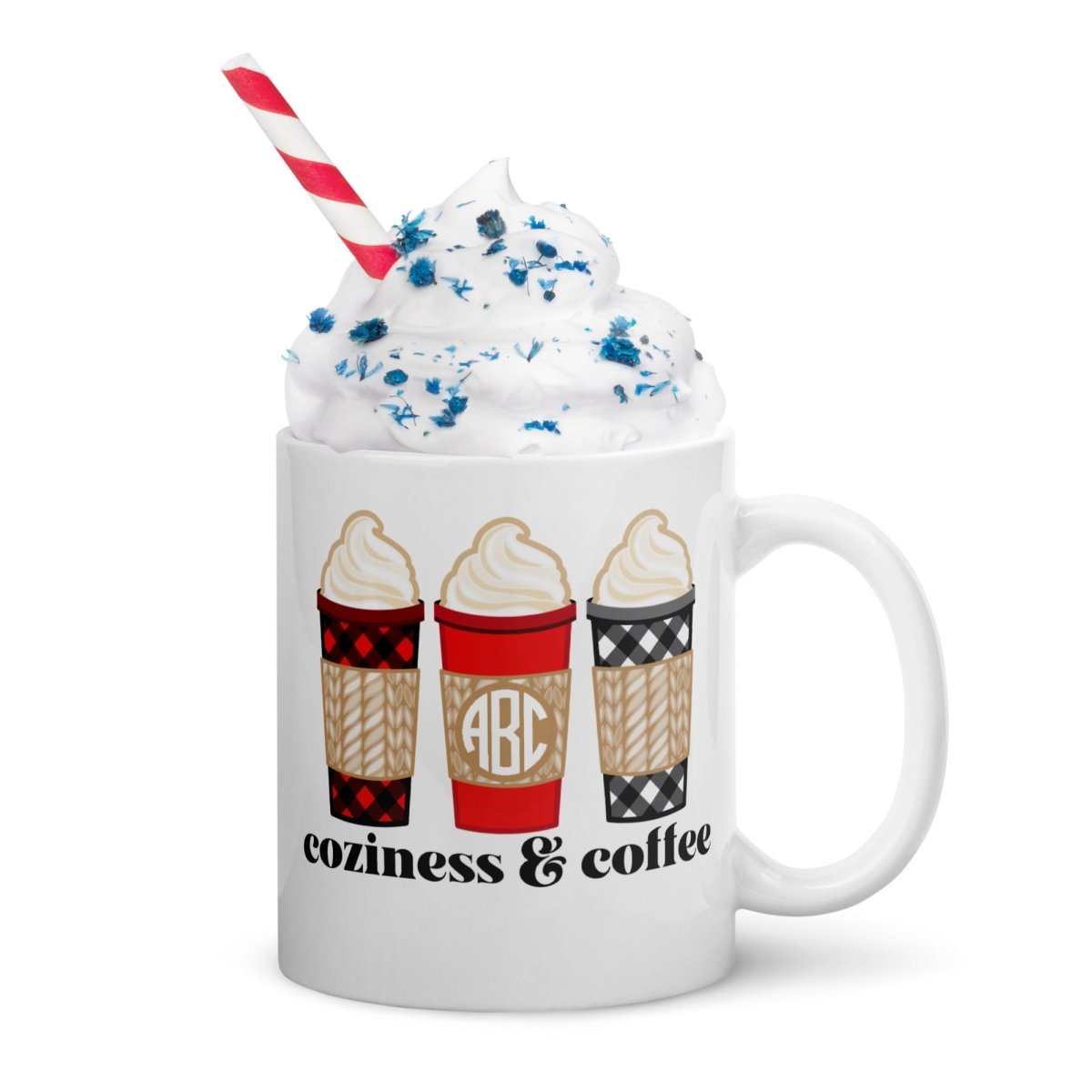 Monogrammed 'Coziness & Coffee' Mug - United Monograms