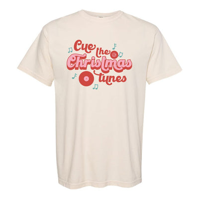 Monogrammed 'Cue the Christmas Music' T-Shirt - United Monograms