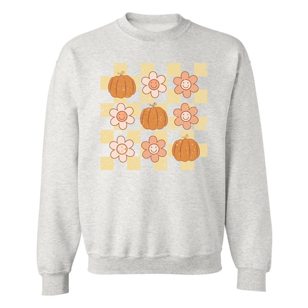 Monogrammed 'Daisy 'Pumpkin' Crewneck Sweatshirt - United Monograms