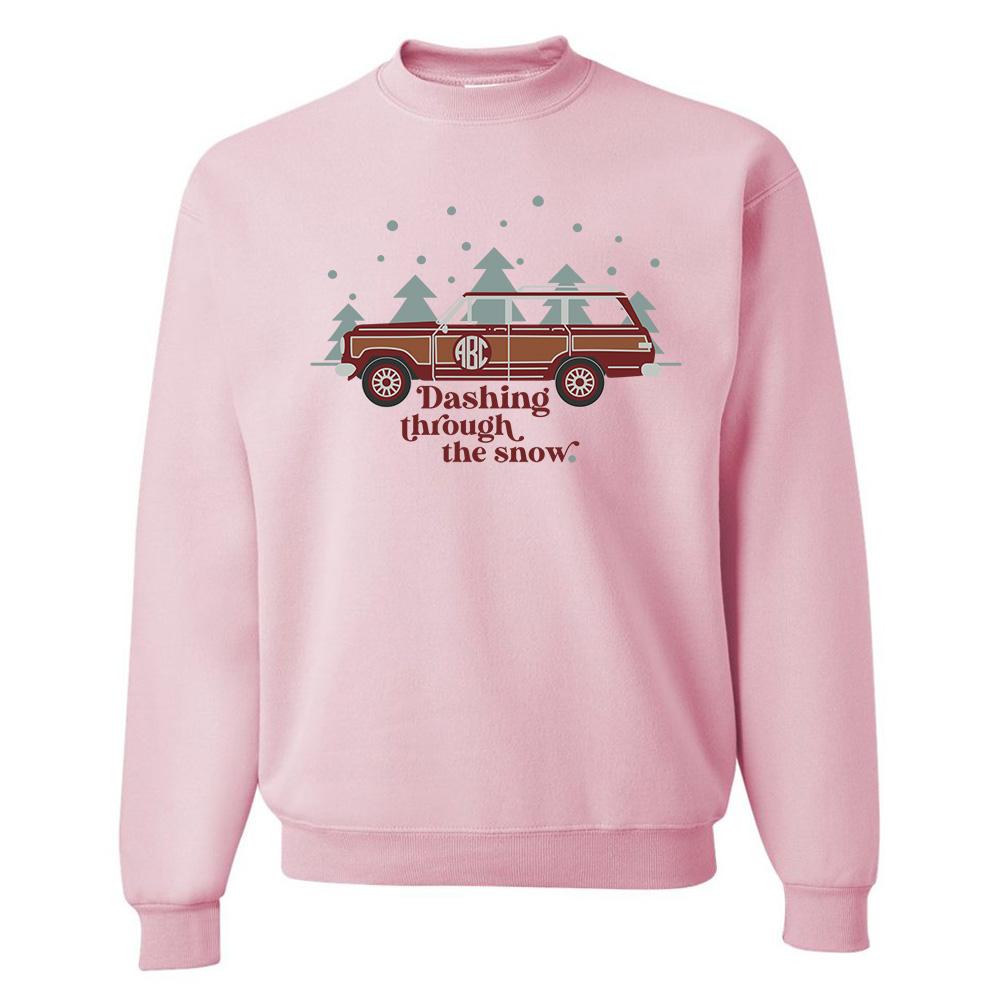 Monogrammed 'Dashing Through The Snow' Crewneck Sweatshirt - United Monograms