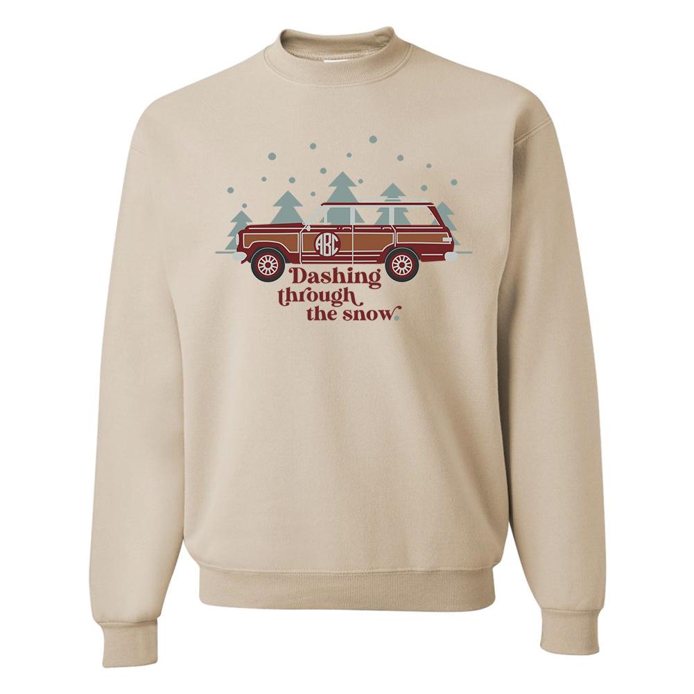 Monogrammed 'Dashing Through The Snow' Crewneck Sweatshirt - United Monograms