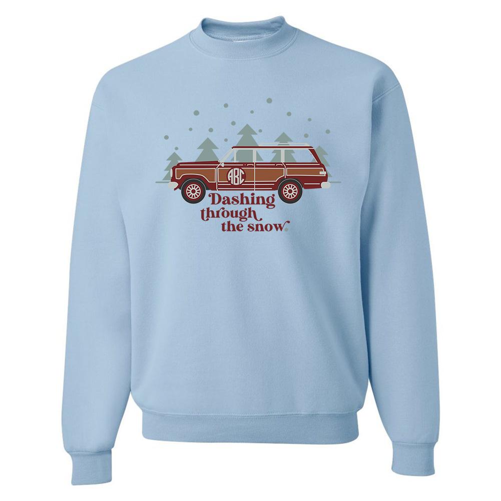 Monogrammed 'Dashing Through The Snow' Crewneck Sweatshirt - United Monograms